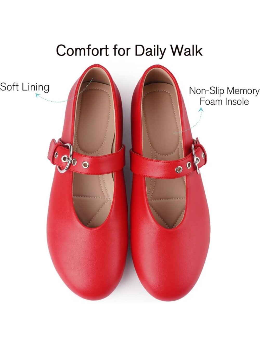 Women's Mesh Flats Ballet Flats Mary Jane Leopard Red Faux Leather Flats